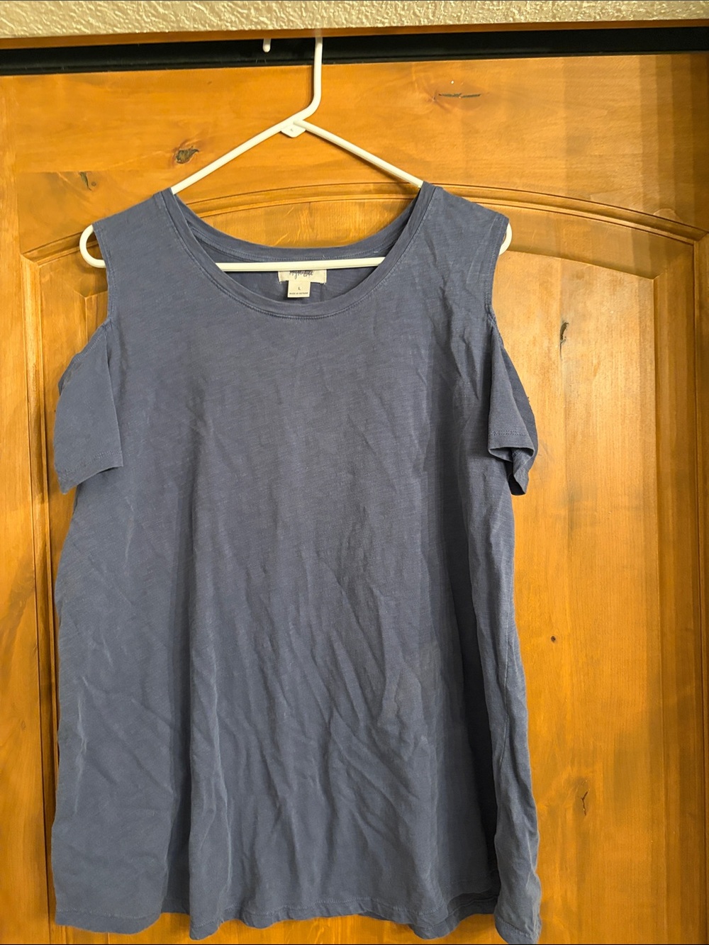 Style & Co. Blue Cold-Shoulder Tank Top